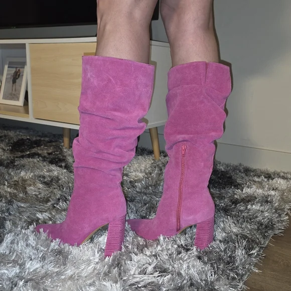 Lanca Perfume Suede Leather Knee High Heeled Boots MADE IN BRAZIL - Picture 2 of 8